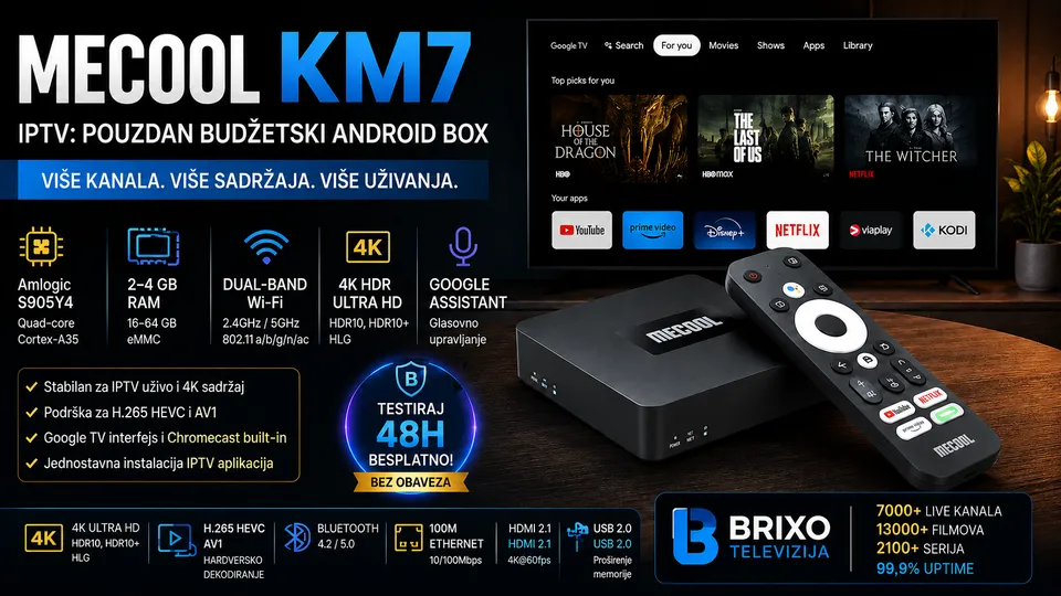MECOOL KM7 IPTV: Pouzdan Budžetski Android Box