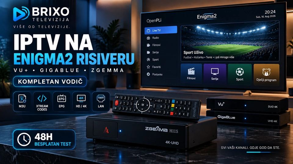 IPTV na Enigma2 Risiveru – Vu+, GigaBlue, Zgemma Vodič