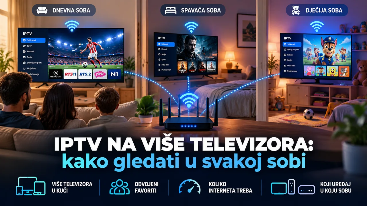 IPTV na više televizora: kako gledati u svakoj sobi