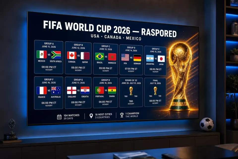 FIFA World Cup 2026 – Raspored Utakmica i Gdje Gledati Stabilno