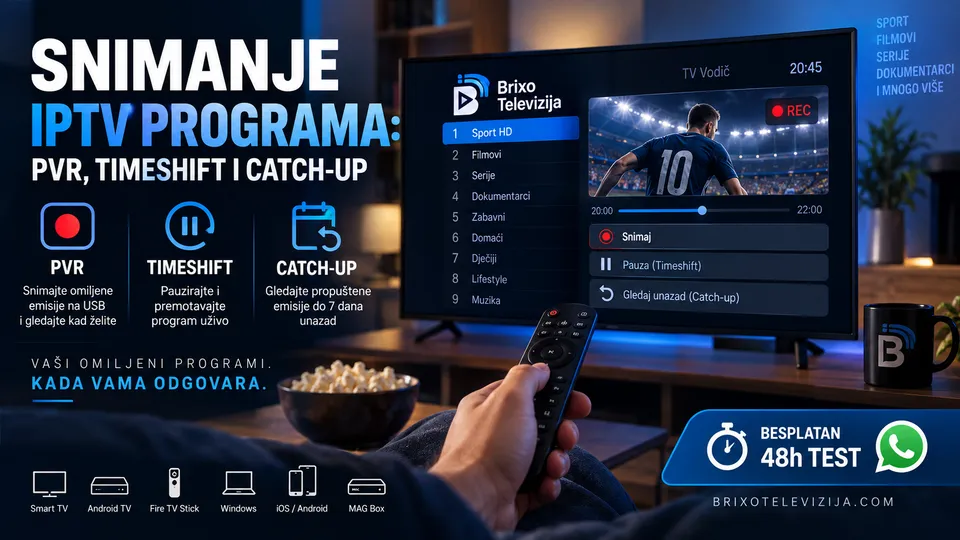 Snimanje IPTV Programa: PVR, Timeshift i Catch-up