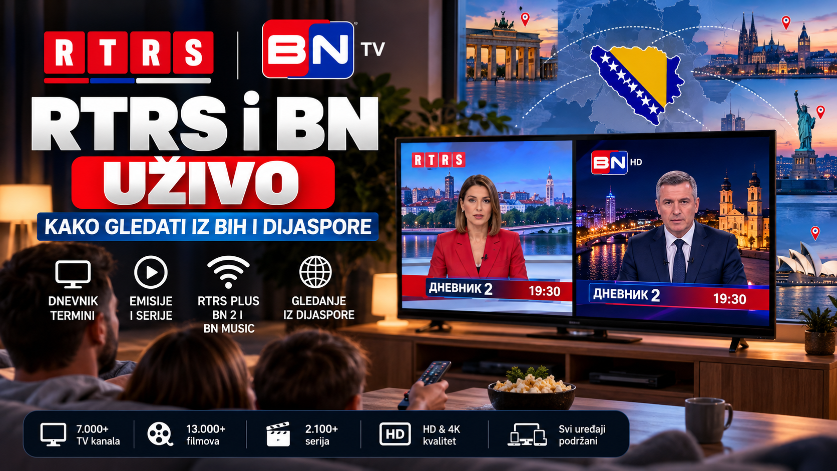 RTRS i BN uživo: kako gledati iz BiH i dijaspore