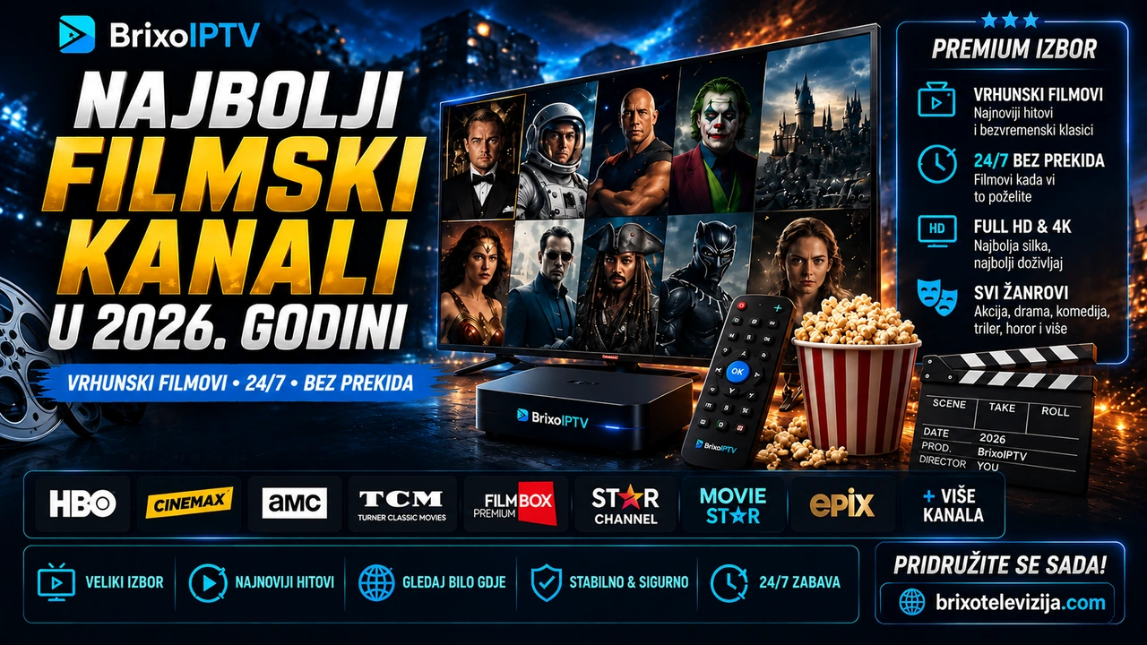 Najbolji Filmski Kanali u 2026. Godini – Gdje Gledati Najnovije Filmove i Najveće Hitove