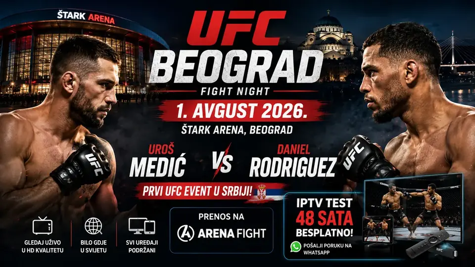 UFC Beograd 1. avgust 2026: gdje gledati uživo