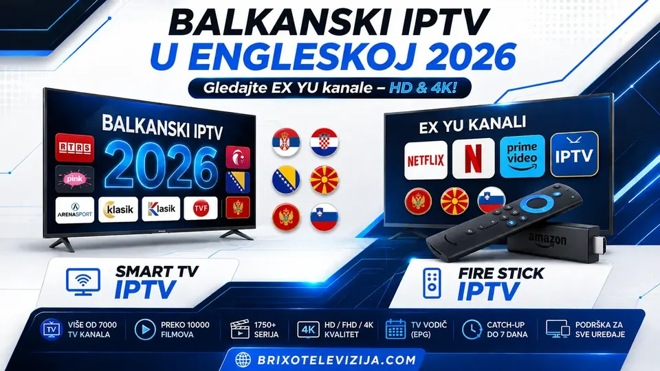 Balkanski IPTV u Engleskoj 2026 – Kako gledati EX YU kanale na Smart TV-u i Fire Sticku